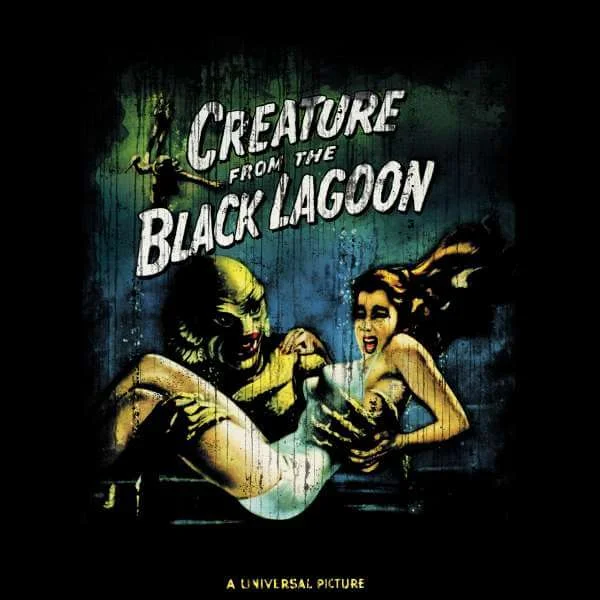 Universal Monsters Creature From The Black Lagoon Vintage Poster Sweatshirt - Black