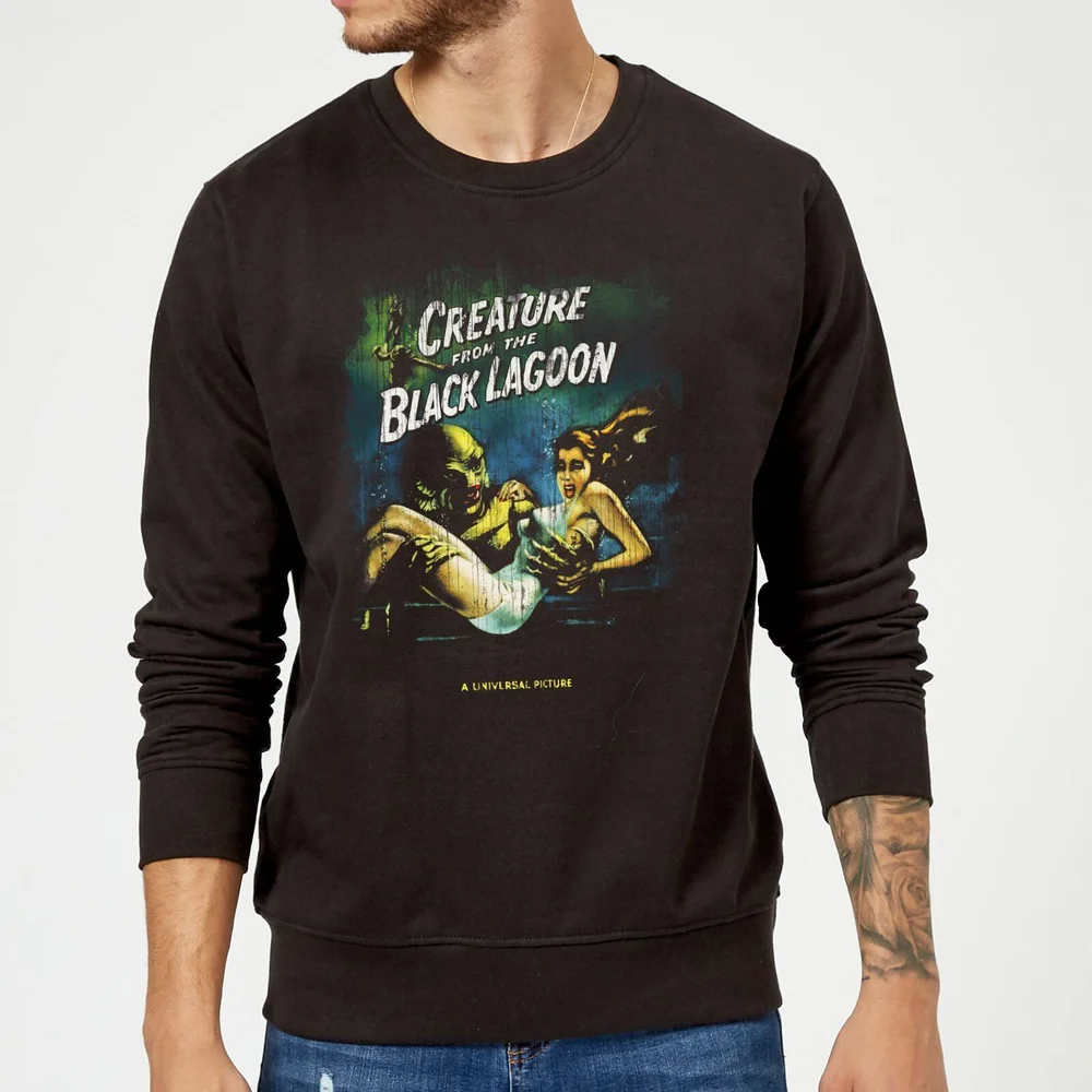 Universal Monsters Creature From The Black Lagoon Vintage Poster Sweatshirt - Black - S Image 1