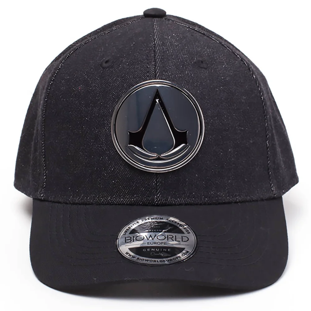 Assassin's Creed Metal Crest Denim Curved Bill Cap - Black Image 1
