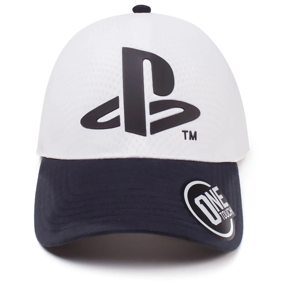 PlayStation Logo Seamless Curved Bill Cap - White Image 1