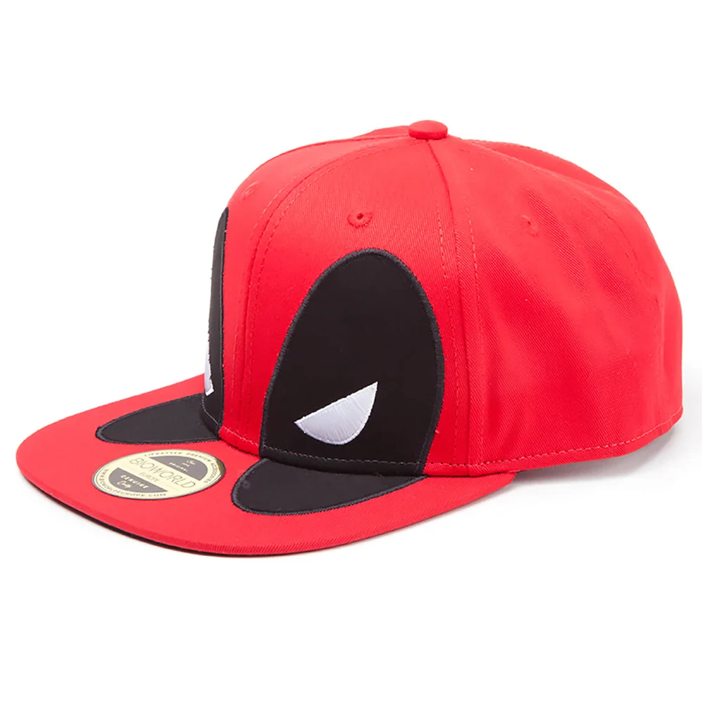 Marvel Deadpool Men's Big Face Snapback - Red Image 1
