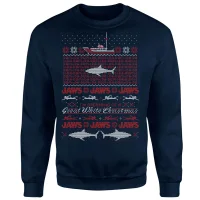 Jaws Great White Christmas Jumper - Navy - undefined undefined