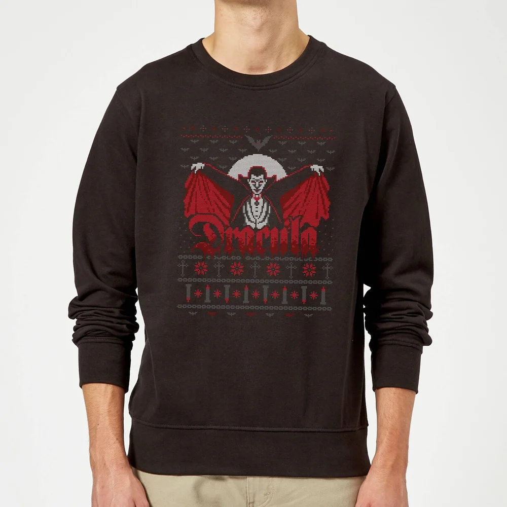 Universal Monsters Dracula Christmas Jumper - Black - S Image 1