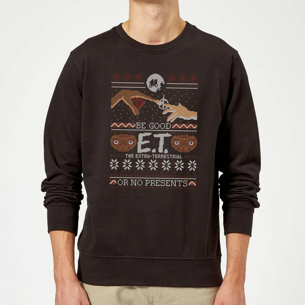 E.T. the Extra-Terrestrial Be Good or No Presents Christmas Sweatshirt - Black - S Image 1