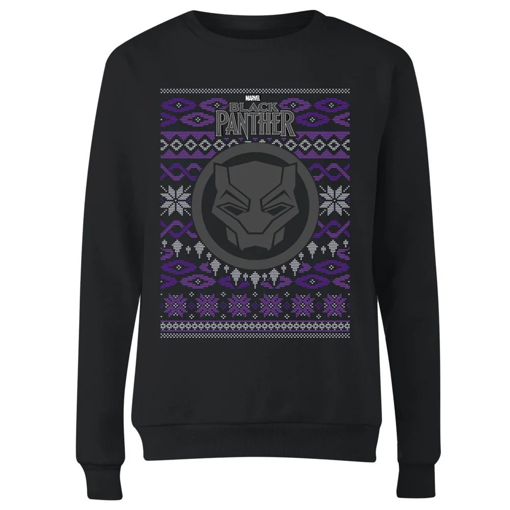 Marvel Avengers Black Panther Women's Christmas Jumper - Black - XS Image 1