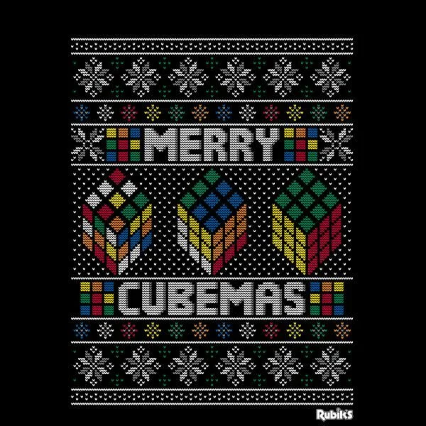 Rubiks Merry Cubemas Women's Christmas T-Shirt - Black