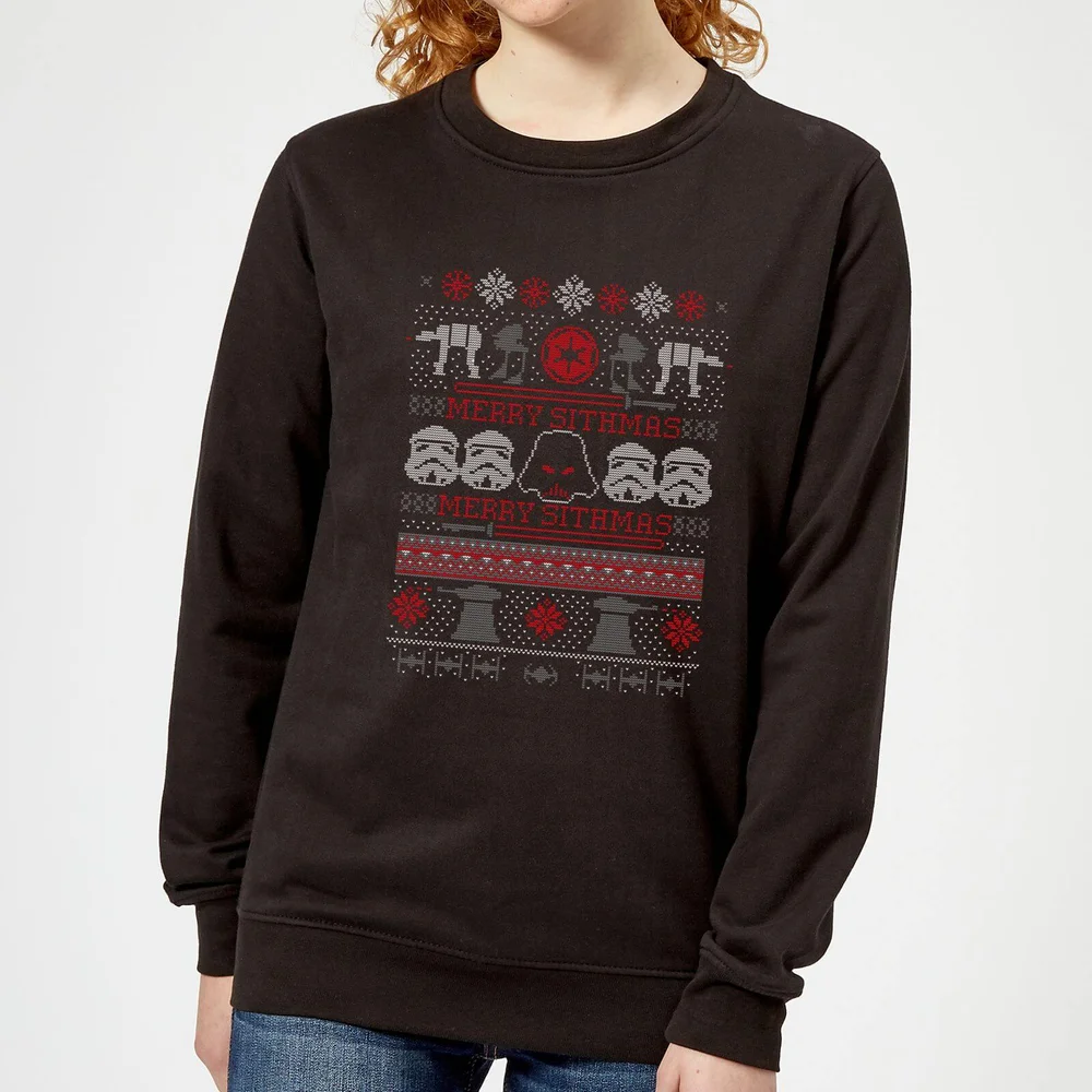 Star Wars Merry Sithmas Knit Women's Christmas Jumper - Black - XS Image 1