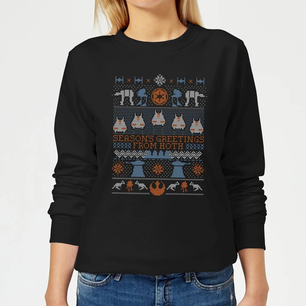 Star Wars Seasons Greeting From Hoth Women's Christmas Jumper - Black - XS Image 1