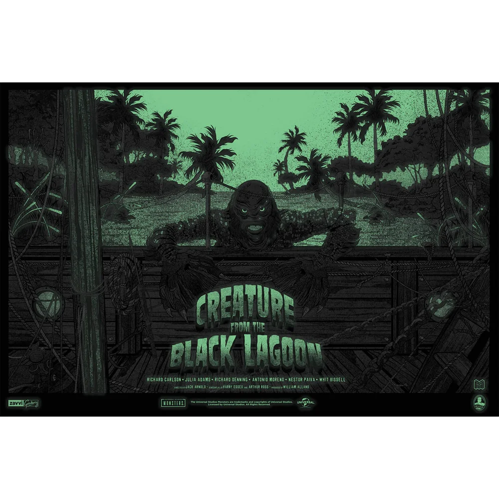Creature From the Black Lagoon Glow in the Dark Screenprint Variant by Germain Mainger - Zavvi Exclusive (Limited to 50) Image 1