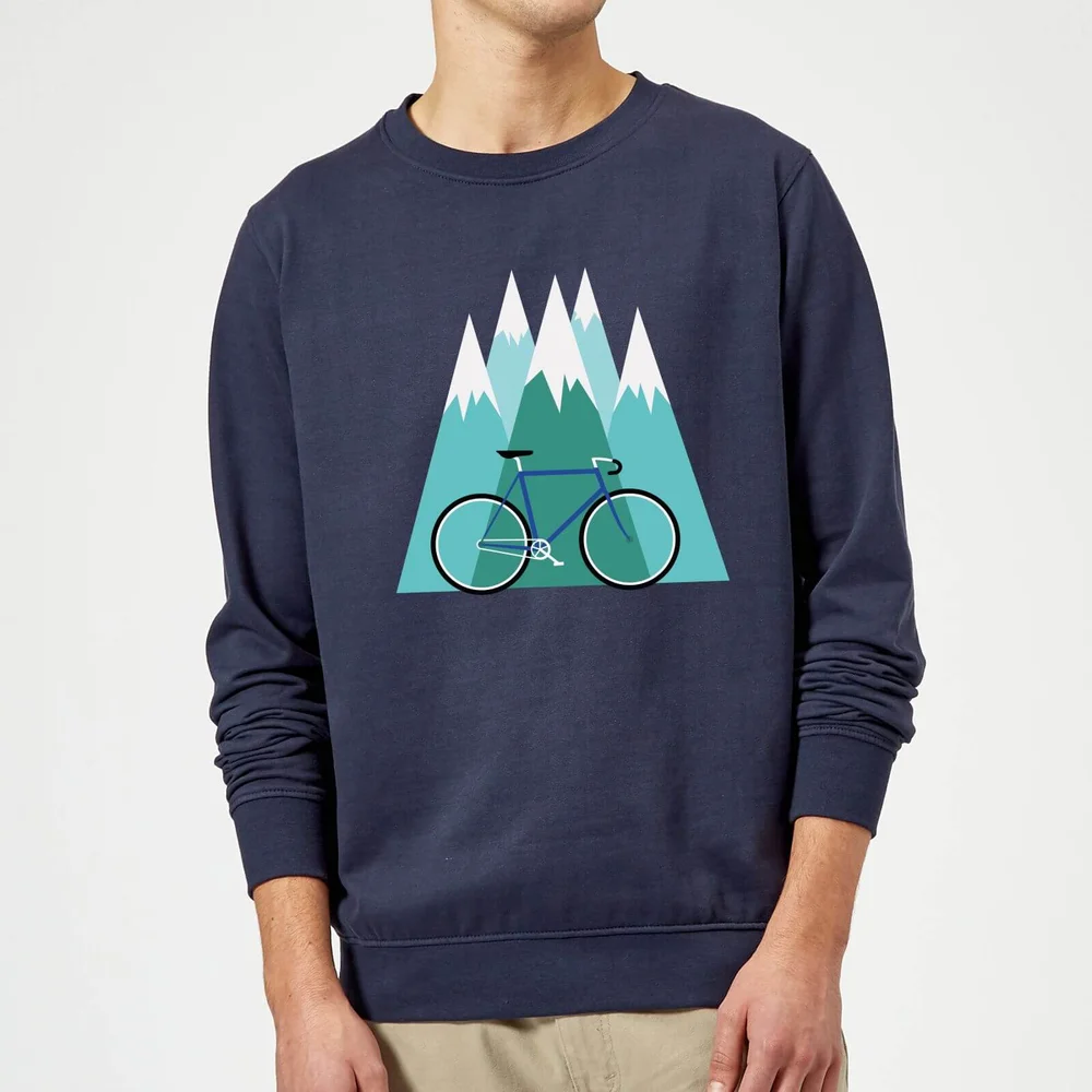 Bike and Mountains Christmas Jumper - Navy - S Image 1