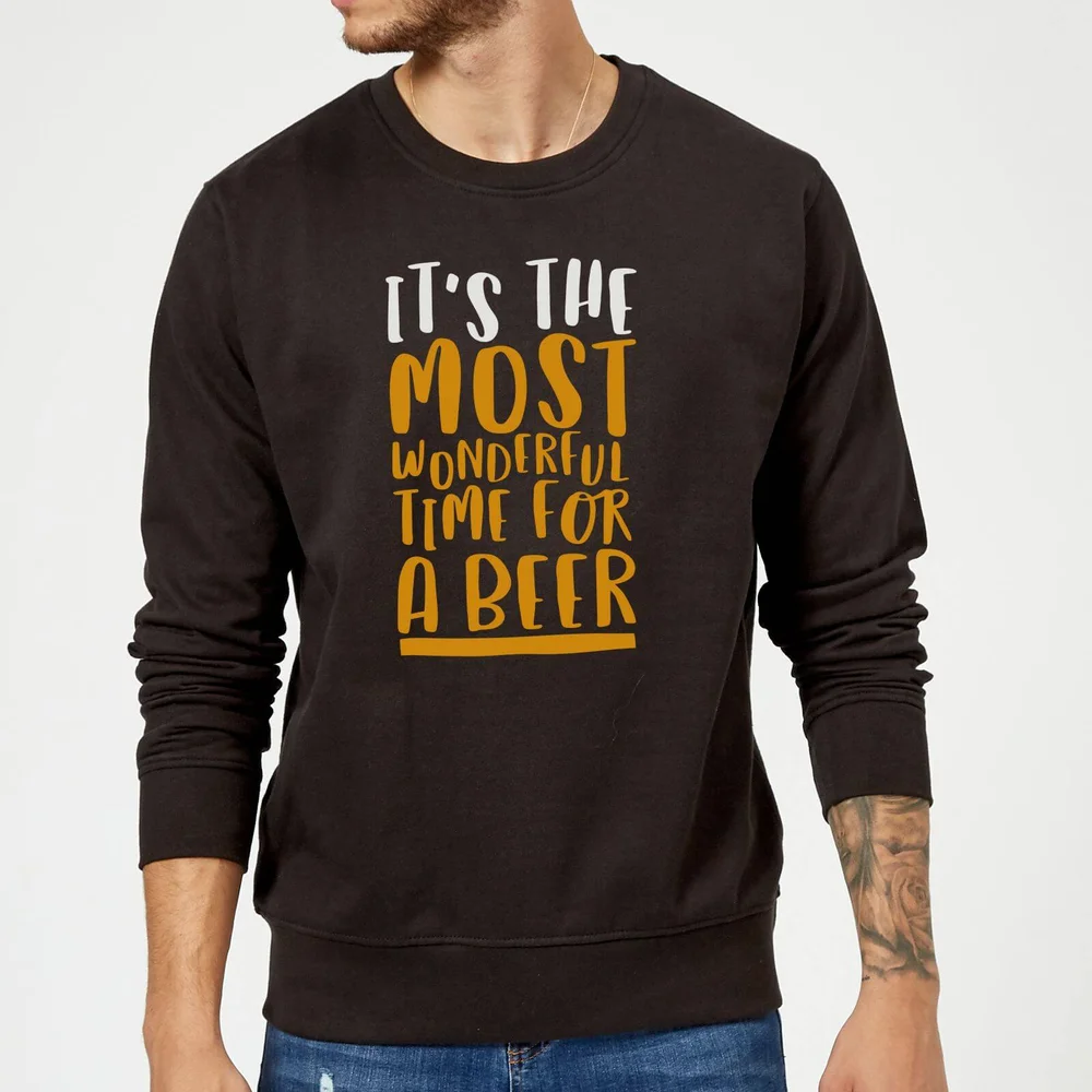 It's The Most Wonderful Time for A Beer Christmas Sweatshirt - Black - S Image 1