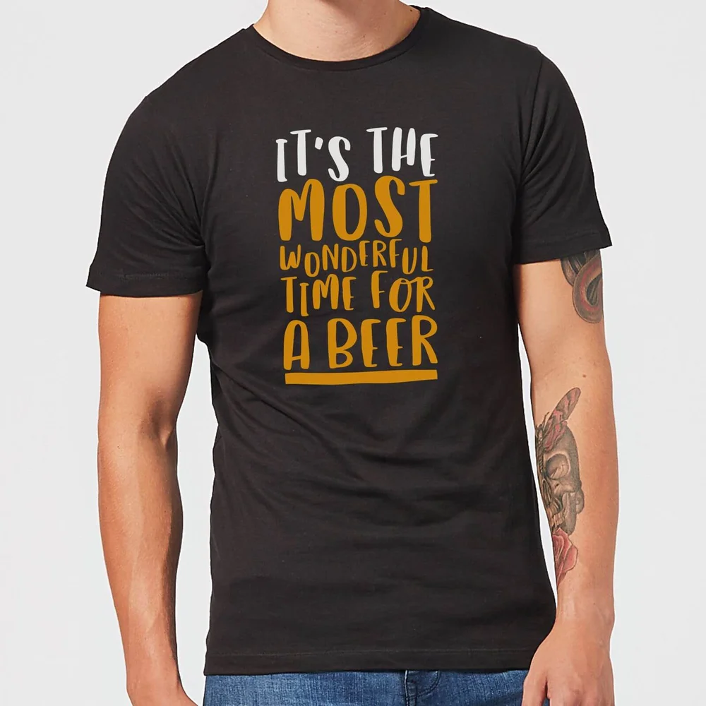 It's The Most Wonderful Time for A Beer Men's Christmas T-Shirt - Black - S Image 1