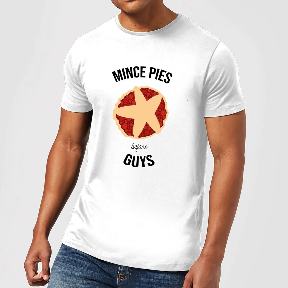Mince Pies Before Guys Men's Christmas T-Shirt - White - S - White Image 1