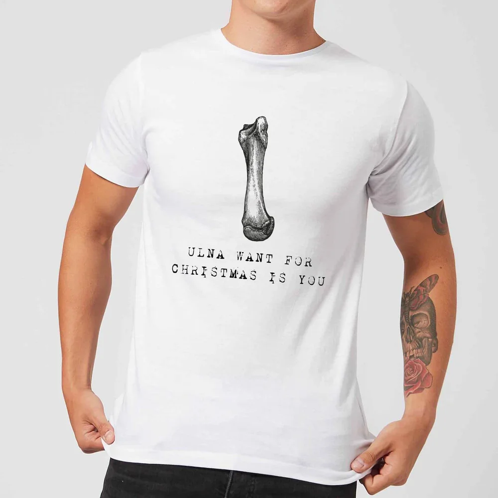 Ulna Want for Christmas Is You Men's Christmas T-Shirt - White - S - White Image 1