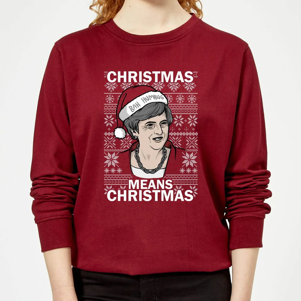 Christmas Means Christmas Women's Christmas Sweatshirt - Burgundy - XS - Burgundy Image 1