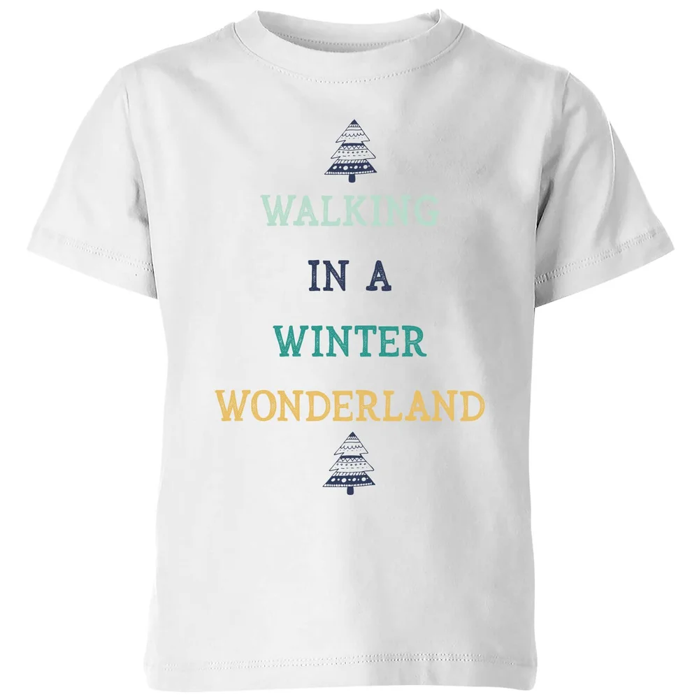 Walking In A Winter Wonderland Kids' Christmas T-Shirt - White - 3-4 Years - White Image 1