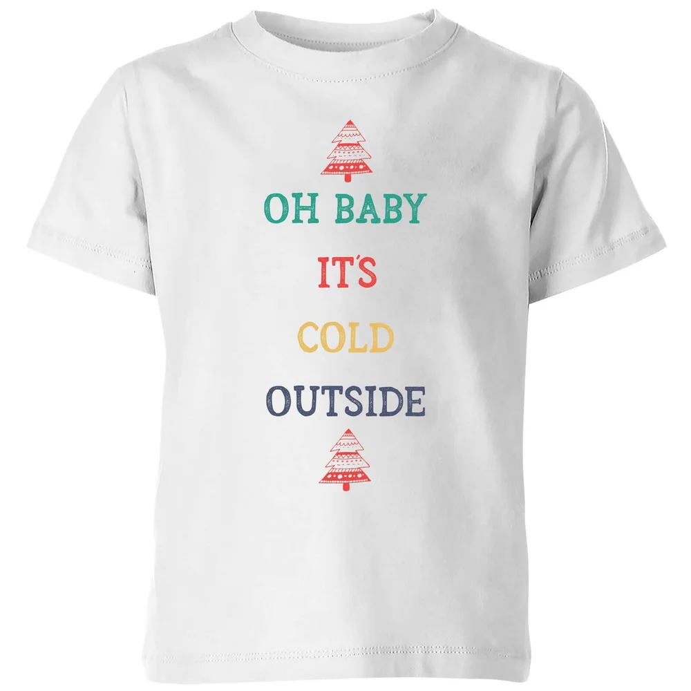 Oh Baby It's Cold Outside Kids' Christmas T-Shirt - White - 3-4 Years Image 1