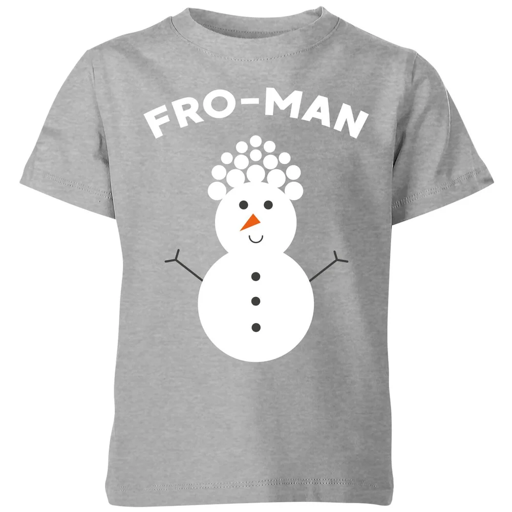 Fro-Man Kids' Christmas T-Shirt - Grey - 3-4 Years - Grey Image 1