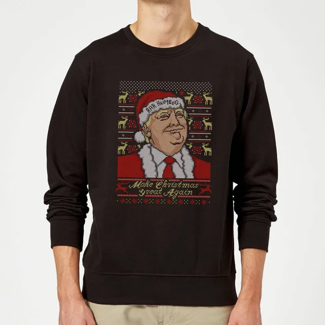 Make Christmas Great Again Donald Trump Christmas Jumper - Black