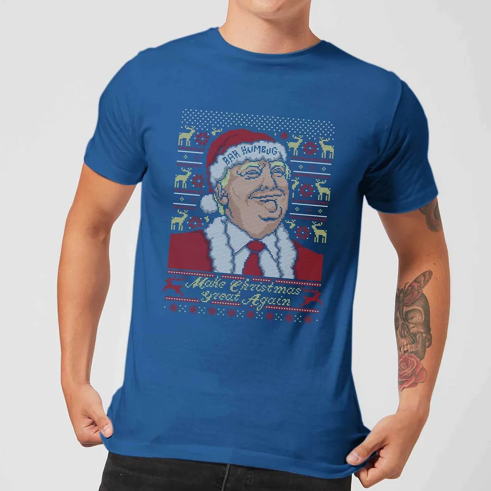 Make Christmas Great Again Donald Trump Men's Christmas T-Shirt - Royal Blue - S - royal blue Image 1