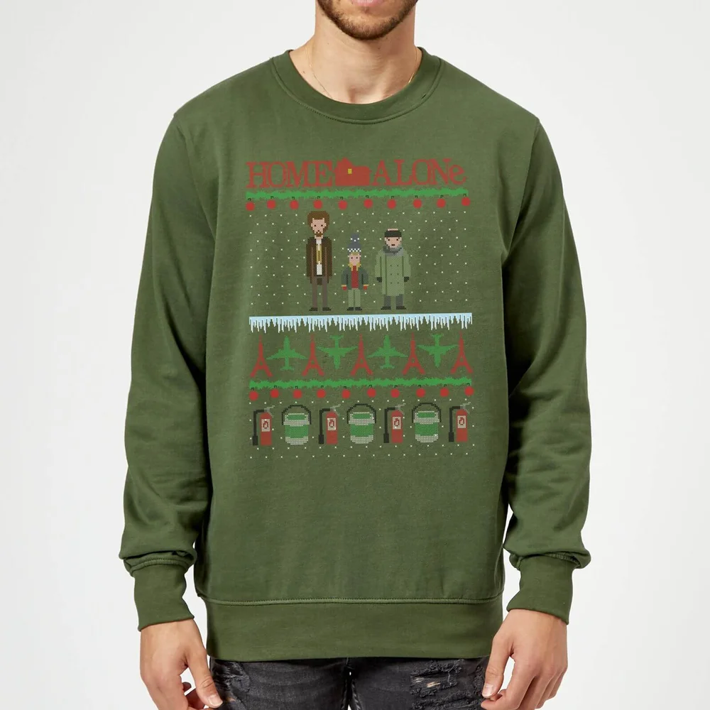 Home Alone Christmas Sweatshirt - Forest Green - S Image 1