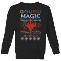 Magic The Gathering Colours Of Magic Knit Kids' Christmas Jumper - Black - undefined undefined