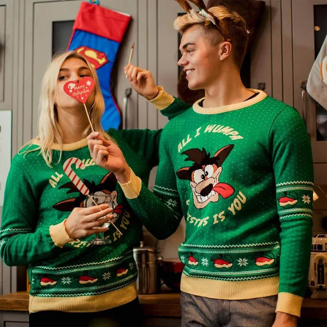 Crash Bandicoot Christmas Jumper - Green
