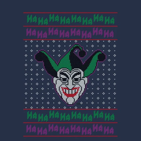 DC Joker Knit Women's Christmas T-Shirt - Navy