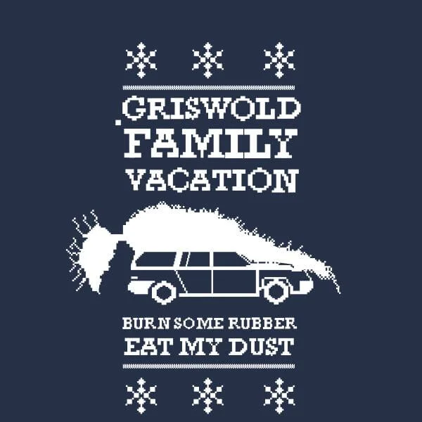 National Lampoon Griswold Vacation Ugly Knit Women's Christmas T-Shirt - Navy