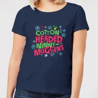 Elf Cotton-Headed Ninny-Muggins Women's Christmas T-Shirt - Navy - undefined undefined