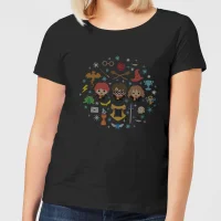 Harry Potter Characters Women's Christmas T-Shirt - Black - undefined undefined