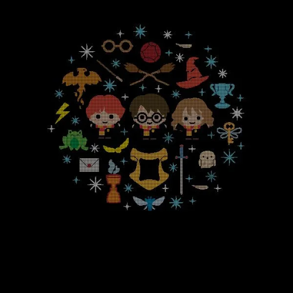 Harry Potter Characters Women's Christmas T-Shirt - Black