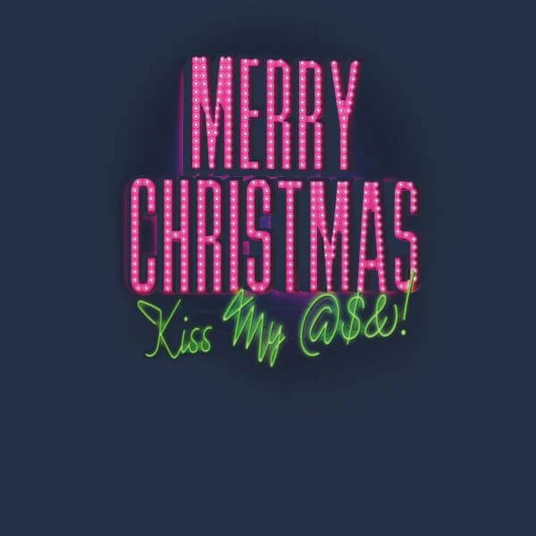 National Lampoon Merry Christmas (Kiss My @$$) Women's Christmas T-Shirt - Navy