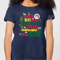Elf Christmas Cheer Women's Christmas T-Shirt - Navy - undefined undefined