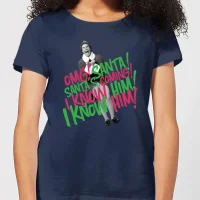 Elf Santa! I Know Him! Women's Christmas T-Shirt - Navy - undefined undefined