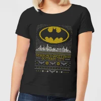 DC Seasons Greetings From Gotham Women's Christmas T-Shirt - Black - undefined undefined