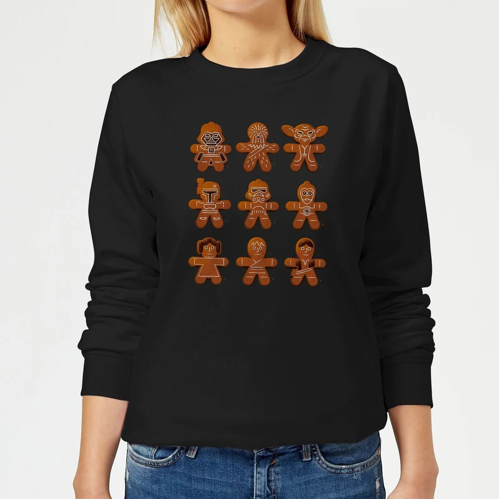 Star Wars Gingerbread Characters Women's Christmas Jumper - Black - XS Image 1