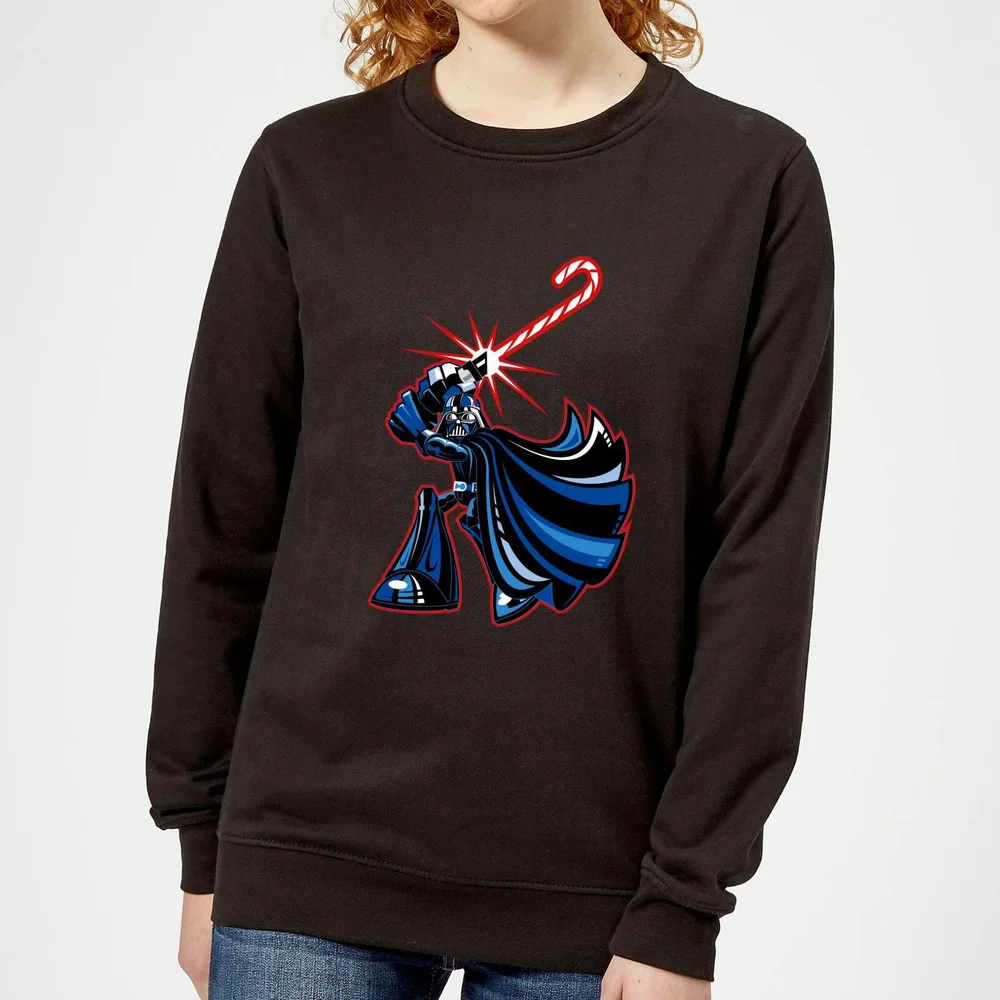 Star Wars Candy Cane Darth Vader Women's Christmas Jumper - Black - XS Image 1