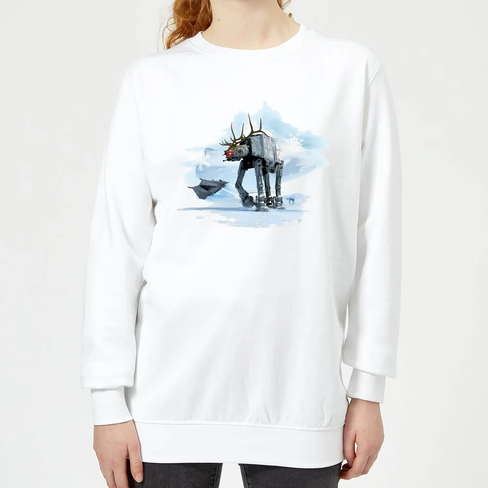 Star Wars AT-AT Reindeer Women's Christmas Jumper - White - XS Image 1