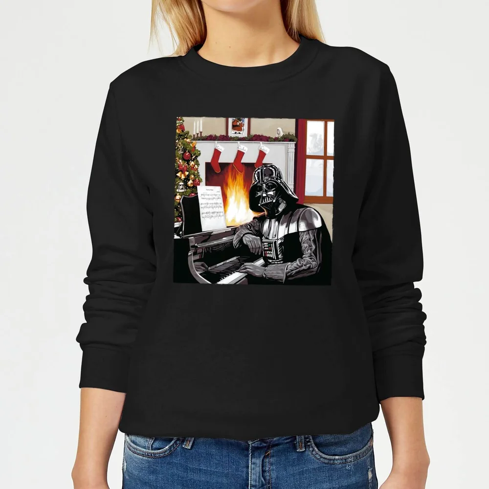 Star Wars Darth Vader Piano Player Women's Christmas Jumper - Black - XS Image 1