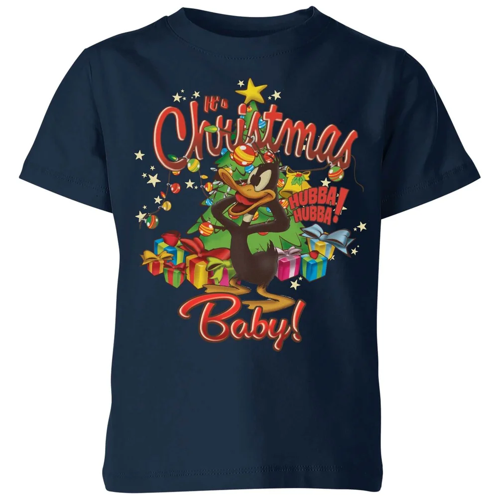 Looney Tunes Its Christmas Baby Kids' Christmas T-Shirt - Navy - 3-4 Years Image 1