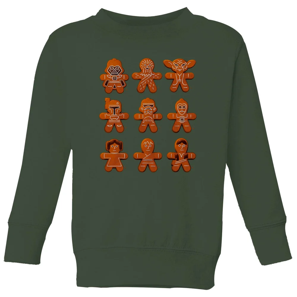 Star Wars Gingerbread Characters Kids' Christmas Jumper - Forest Green - 3-4 Years Image 1