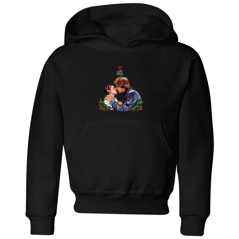 Star Wars Mistletoe Kiss Kids' Christmas Hoodie - Black - 3-4 Years Image 1