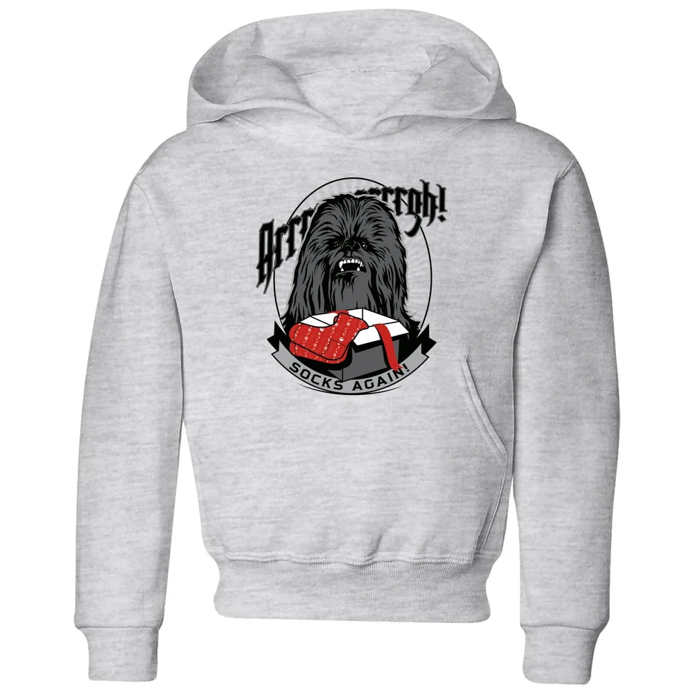Star Wars Chewbacca Arrrrgh Socks Again Kids' Christmas Hoodie - Grey - 3-4 Years Image 1