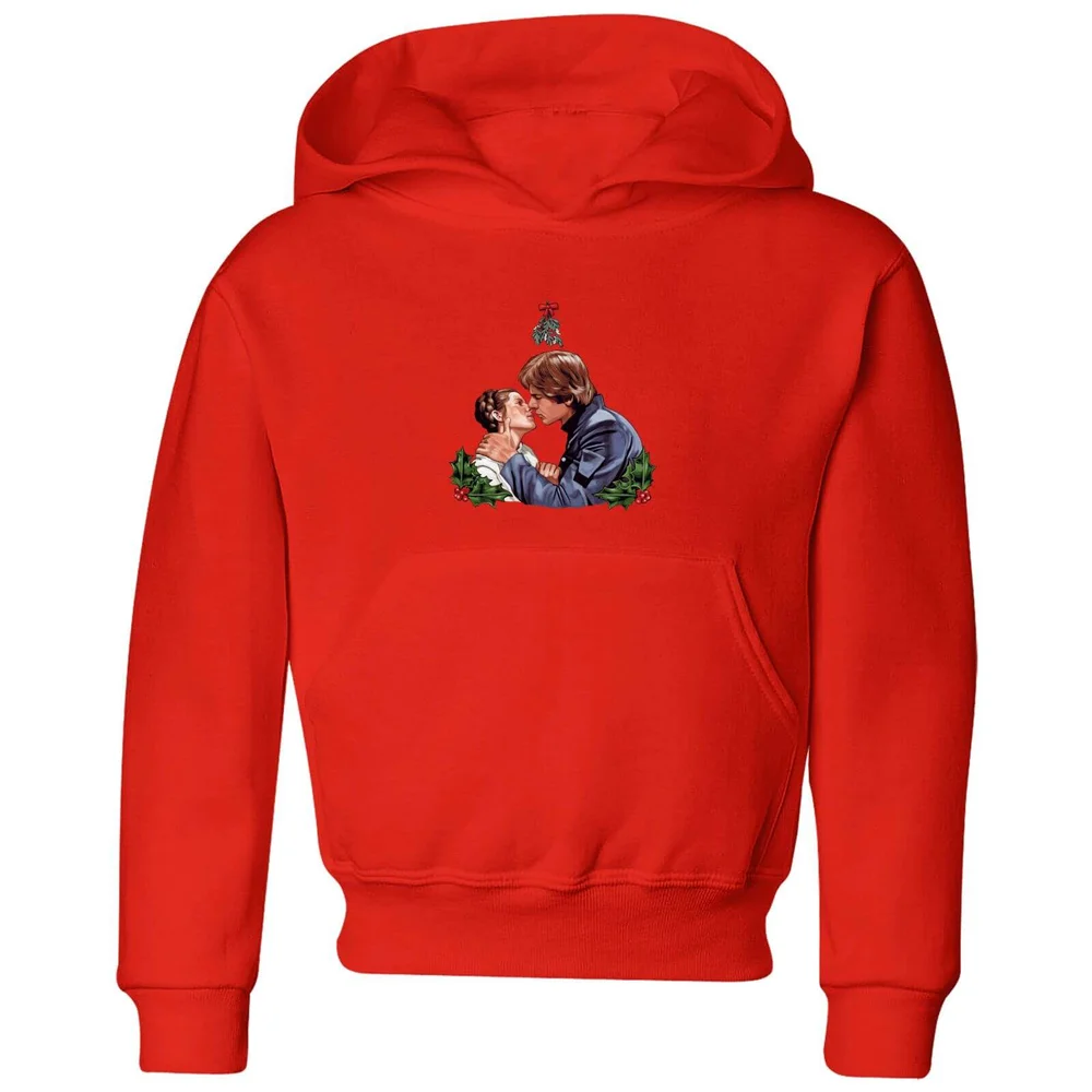 Star Wars Mistletoe Kiss Kids' Christmas Hoodie - Red - 9-10 Years Image 1