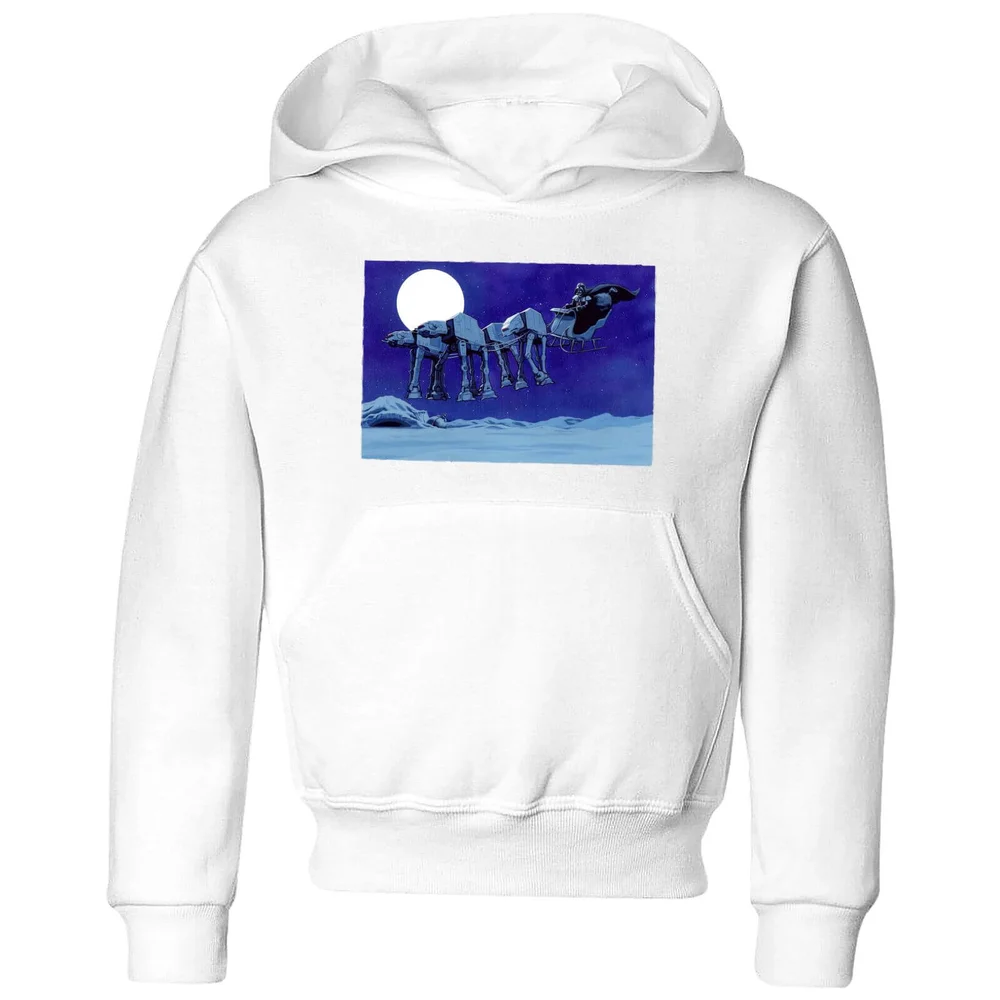 Star Wars AT-AT Darth Vader Sleigh Kids' Christmas Hoodie - White - 3-4 Years Image 1