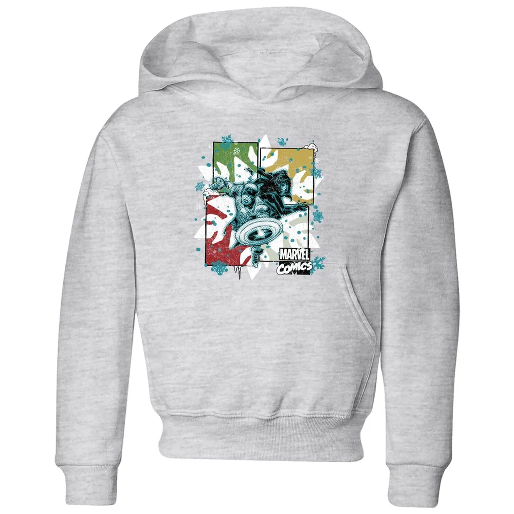 Marvel Black Widow Captain America Kids' Christmas Hoodie - Grey - 3-4 Years Image 1