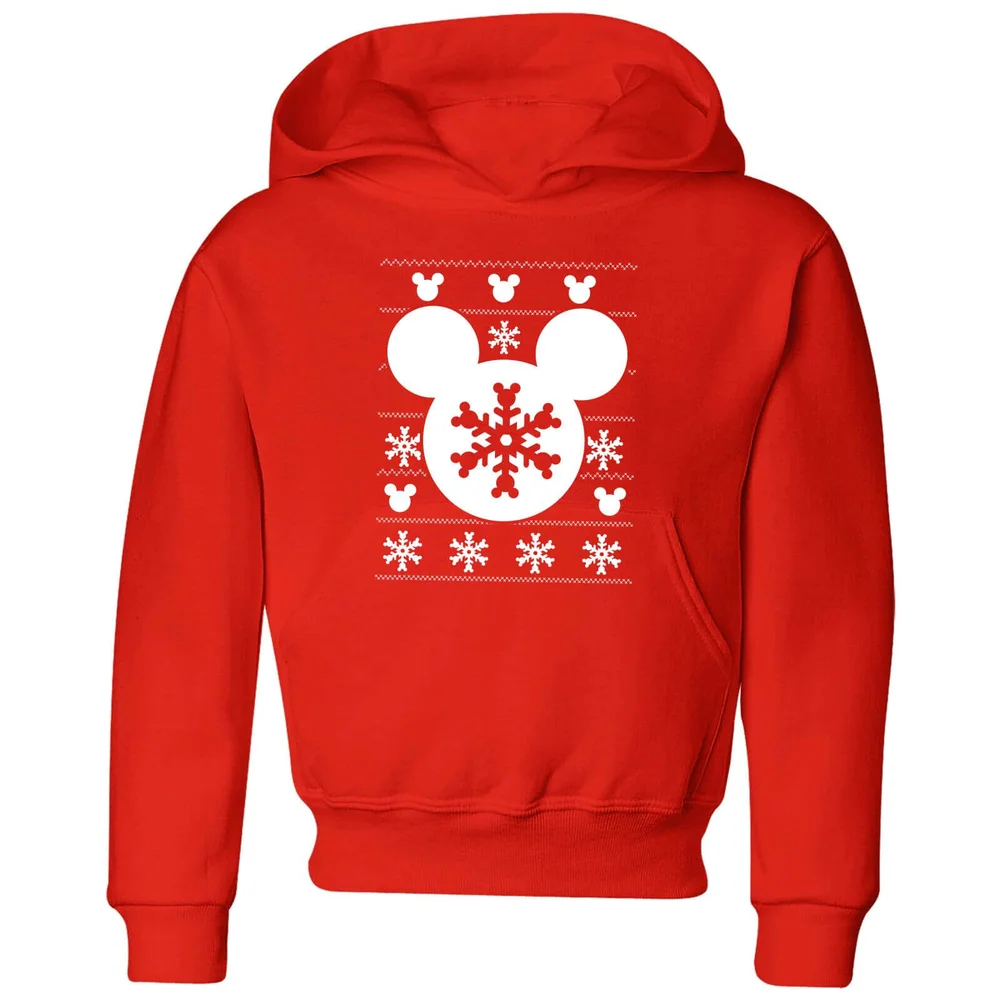 Disney Snowflake Silhouette Kids' Christmas Hoodie - Red - 3-4 Years Image 1