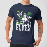 Elf Raised By Elves Men's Christmas T-Shirt - Navy - undefined undefined