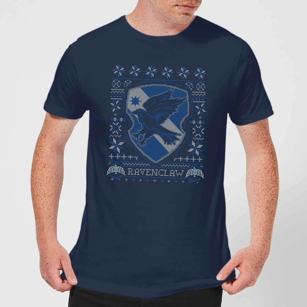 Harry Potter Ravenclaw Crest Men's Christmas T-Shirt - Navy - S Image 1